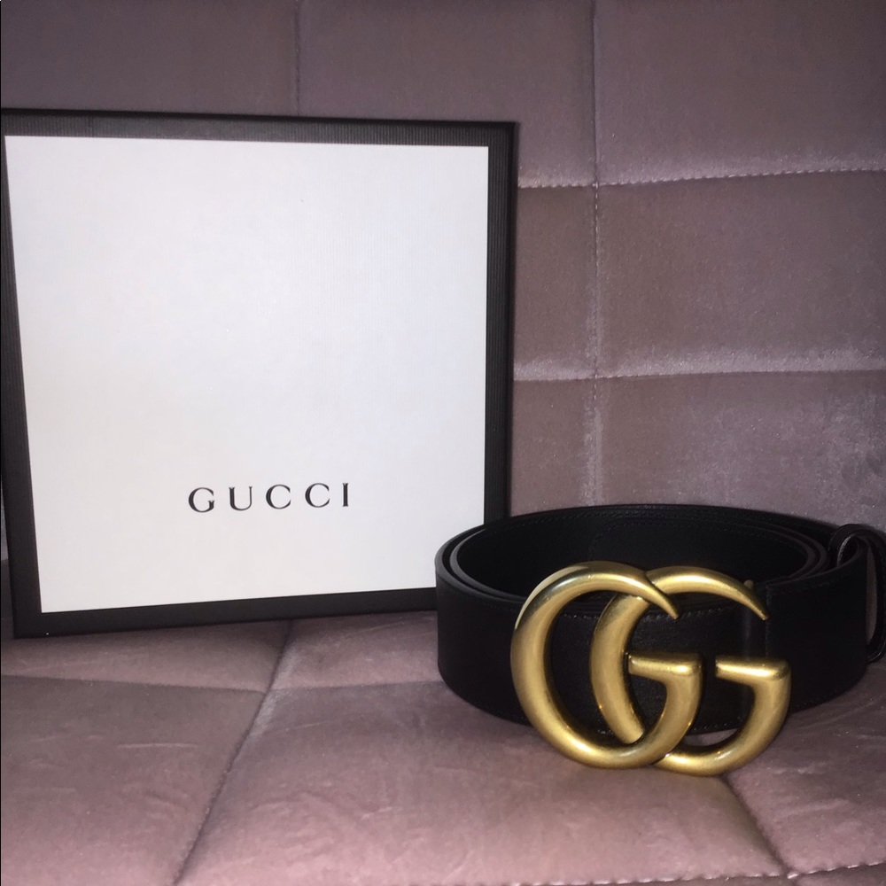 Gucci Marmont Belt 1.5” Black Size 85 Women’s
